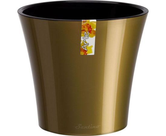 Горшок SANTINO АРТЕ 1.2 л, 13.5х12.5 см, золотой/черный 049094 