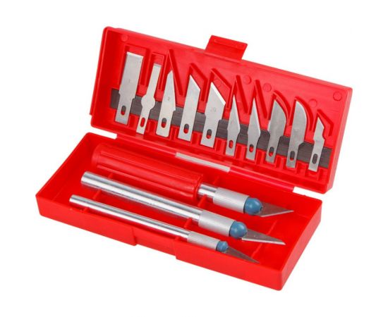 Набор скальпель-ножей для точных работ по дереву ВОЛАТ 13 предметов 18030-13 