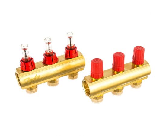 DANFOSS Коллекторы FHF-3F с расходомерами для 3 контуров 088U0523 