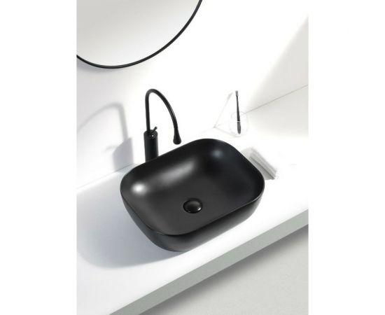 Aquanet LAKE-1-MB Раковина керамическая накладная 500х395х145, черный матовый 00245829 