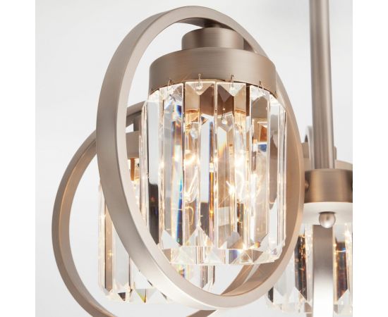 Eurosvet 10095 5 потолочный светильник сатин никель прозрачный хрусталь Strotskis 00000086303 – изображение 2