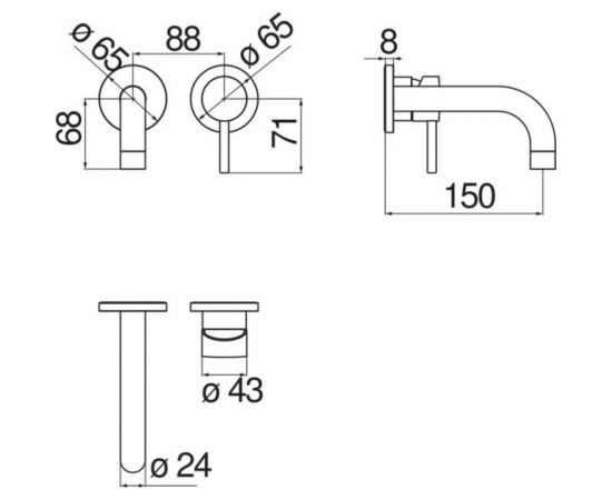 NOBILI LV00199CR LIVE смеситель для раковины (внешняя часть) 00000039360 – изображение 2