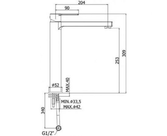 Paffoni RIN081CR Смеситель для раковины высокий без д/к, Хром RINGO 00227567 – изображение 2