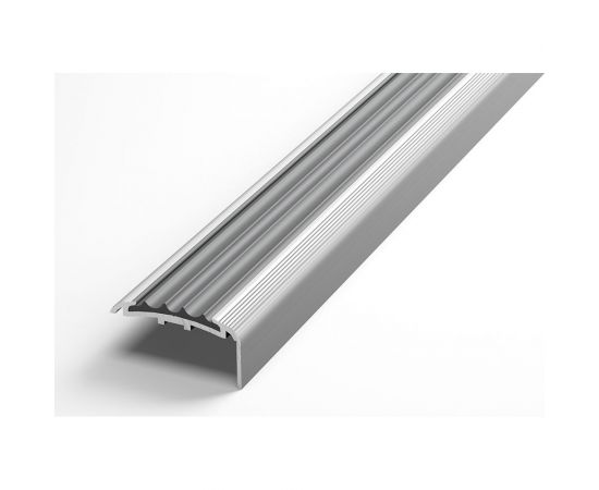 Порог угловой алюминиевый Лука 40x20 мм, 1,35 м, без покрытия, серая резинка УТ000023668 – изображение 2