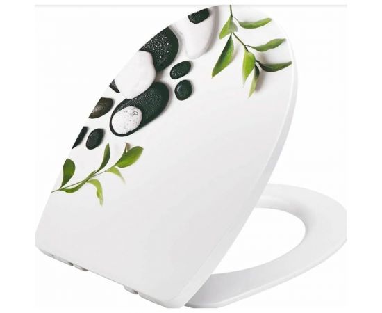 Сиденье для унитаза Wirquin Камешки микролифт, быстросъем, пластик 20722971 – изображение 2