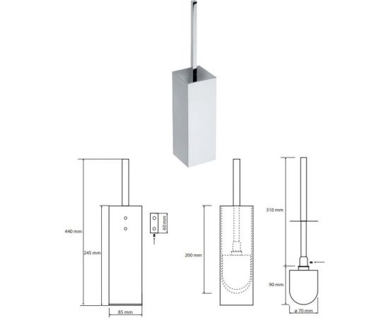 BEMETA Ёршик, металл, щётка белая 118113092 – изображение 2