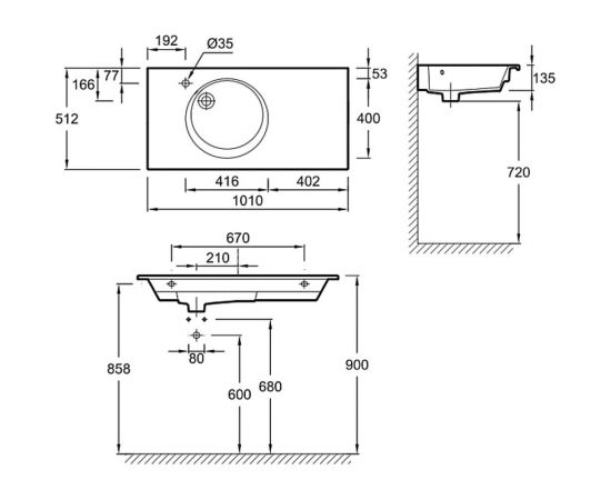 Jacob Delafon Раковина полувстраиваемая Odeon Rive Gauche 00257392 – изображение 2