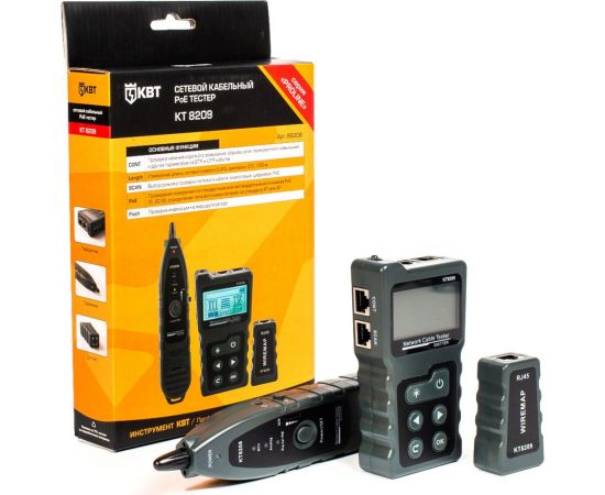 Кабельный тестер КВТ с PoE KT 8209 PROLINE 86208 – изображение 3