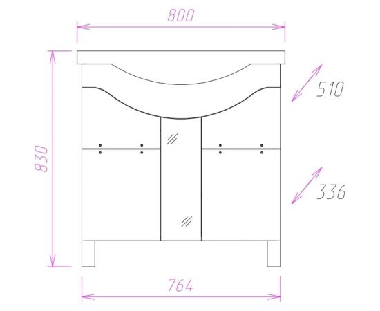 Onika Тумба ФЛОРЕНА 80.13 белая 108021 – изображение 3