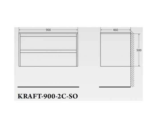 BelBagno База под раковину подвесная KRAFT-900-2C-SO-RNN Rovere Nebrasca Nature – изображение 2