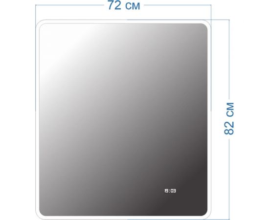 Teymi Зеркало Aina 70х80, LED подсветка, часы 00-00253044 – изображение 3
