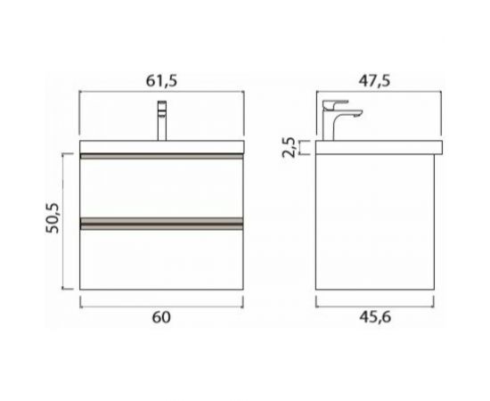 Creto Alba тумба подвесная Vincenzo 60, 11-1161VI – изображение 5