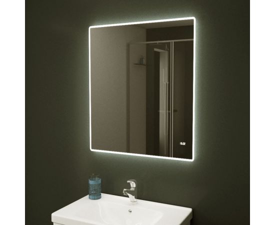 Teymi Зеркало Aina 70х80, LED подсветка, часы 00-00253044 – изображение 5