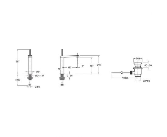 JACOB DELAFON E73053-CP COMPOSED смеситель для раковины высокий (перо) 00000051028 – изображение 5