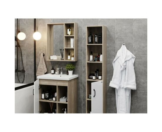 Onika Тумба с раковиной ТИМБЕР 80.10 белый мат./дуб сонома 108045 – изображение 6