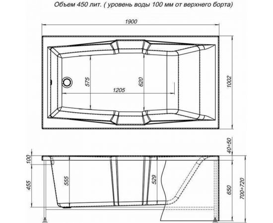 Aquanet Акриловая ванна на каркасе Vega 00205556 – изображение 8