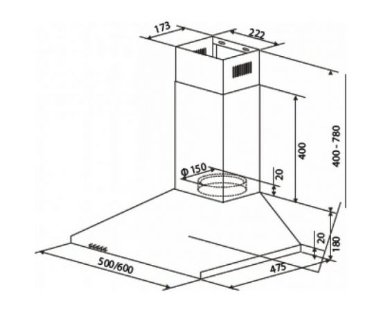 CATA Кухонная вытяжка V3-S500 BK 02088507 – изображение 9