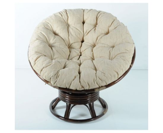 Vinotti Кресло-качалка "PAPASAN" 23/01В Темный Коньяк Подушка Рогожка 