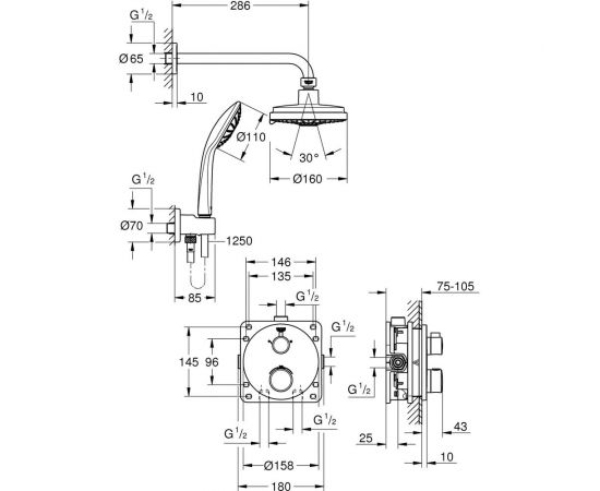 GROHE Grohtherm Набор для к-тации душа 34735000 – изображение 2