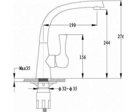 EWIGSTEIN EW Смеситель для кухни Боковой D-40 mm серый металлик 37235066 сер мет – изображение 2