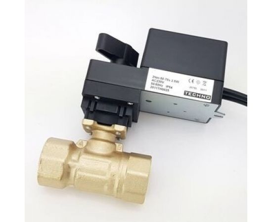 TECHNO HK225-04AN/24V двухходовой шаровый кран DN25, резьба G1 с электроприводом 4Нм, 24В, 612253 – изображение 2