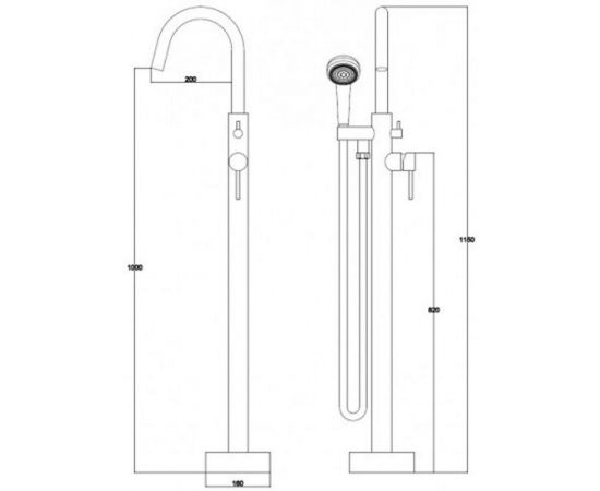 KAISER Смеситель Merkur для ванны напольный 26182 – изображение 2