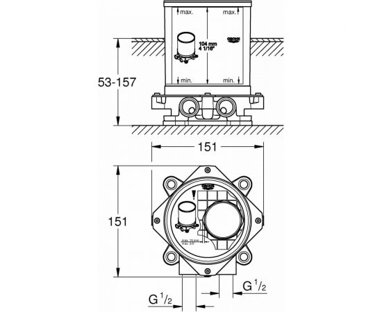 Grohe Монтажный набор для напольного смесителя для ванны 45984001 – изображение 2