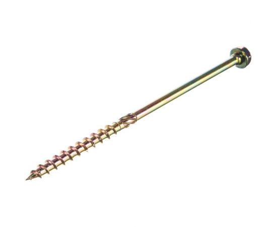 Rusconnect CK 10200 Шуруп с/нарез. д/дерева, шестиранная головка 10х200 50 шт. Желтый цинк 331020 – изображение 2