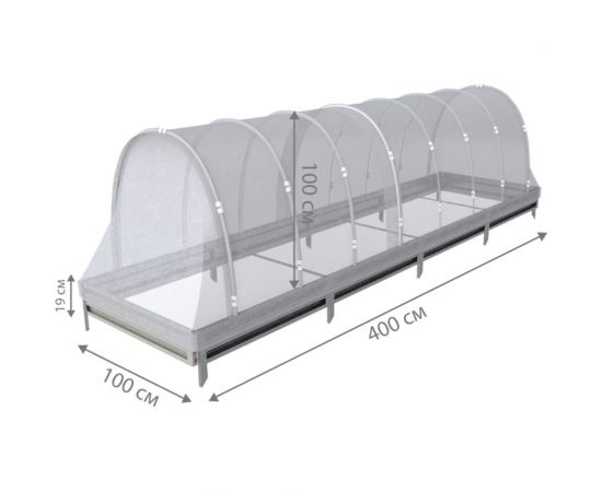 Delta-Park Парник арочный со спанбондом на грядке 19 см , 4 метра 3004001_2 – изображение 2