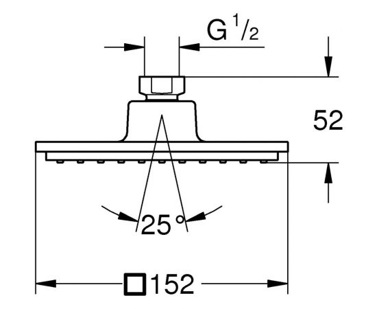 GROHE Euphoria Cube Верхний душ, 152x152, 9,4 л 27705000 – изображение 2