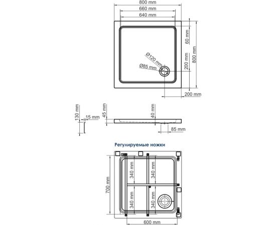 WasserKRAFT Amper 29T02 Душевой поддон 29T02 – изображение 2