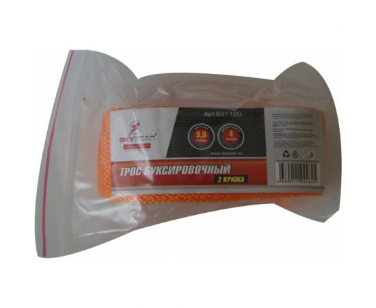 Буксировочный трос SKYBEAR БУКСИР 3,5 т, 2 крюка, длина 4 м 631120 – изображение 2