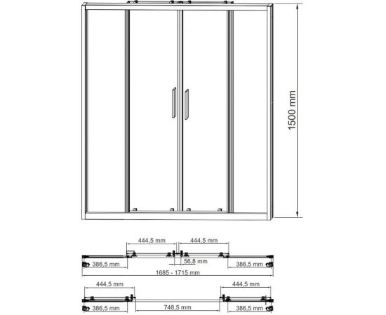 WasserKRAFT Lippe Стеклянная шторка на ванну 45S02-170 – изображение 3