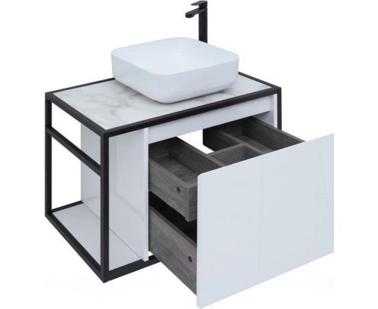 Aquanet Тумба Nova Lite LOFT 90 R цв. бел. Глянец 00261651 – изображение 3