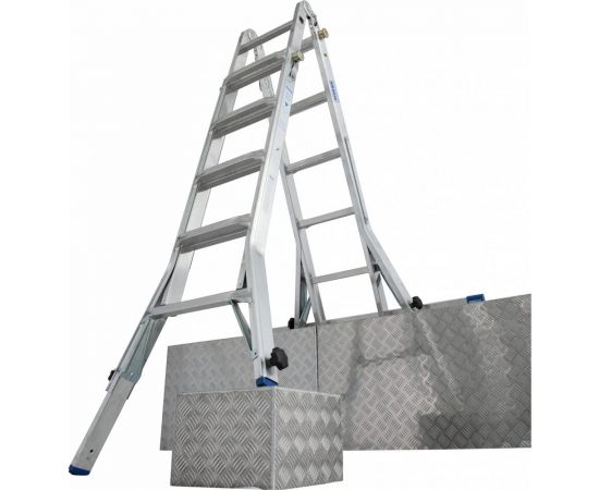 KRAUSE STABILO Шарнирная телескопическая стремянка, 4x4 перекладины 133977 – изображение 4