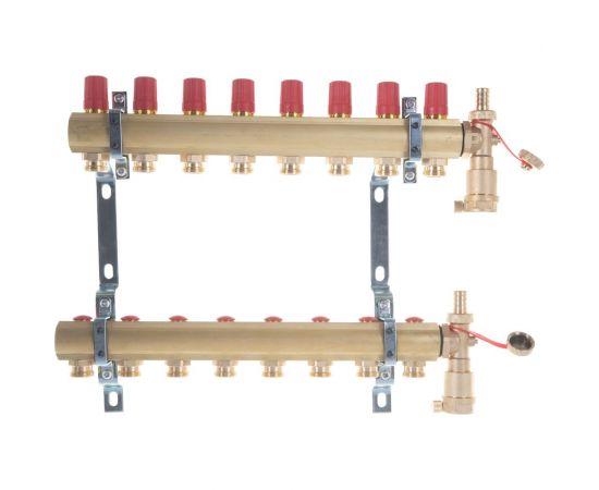 DANFOSS Комплект коллекторов FHF-8 set с кронштейнами и воздухоотводчиками, 8 контуров 088U0708 – изображение 5
