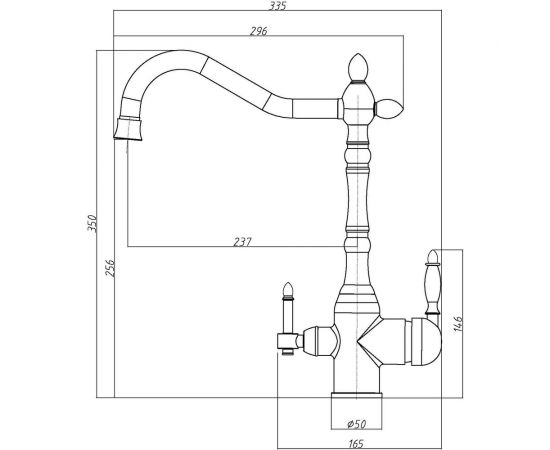 VERAGIO VENEZIA См-ль д/кухни моноком.совмещенный с краном д/питьевой воды, 30638 – изображение 5