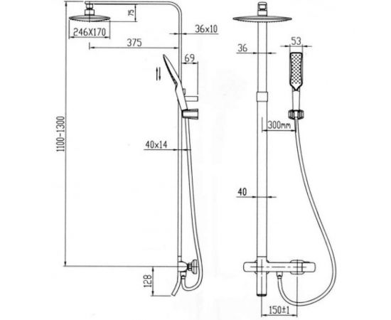 KAISER Душевая система Zinger с термостатом квадрат 35282 – изображение 6