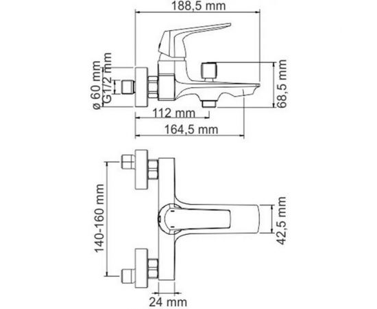 WasserKRAFT Смеситель для ванны с коротким изливом Neime 1901 – изображение 6