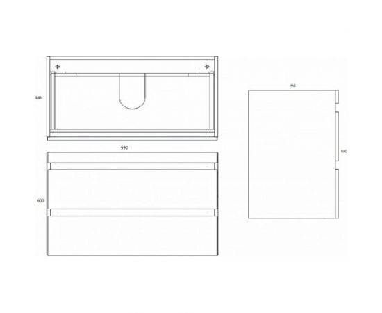 Alcora Тумба Luxury под умывальник Atlantica 100 подвесная, бел 31120 – изображение 8