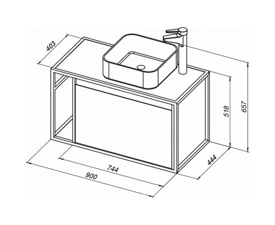 Aquanet Тумба Nova Lite LOFT 90 R цв. бел. Глянец 00261651 – изображение 8