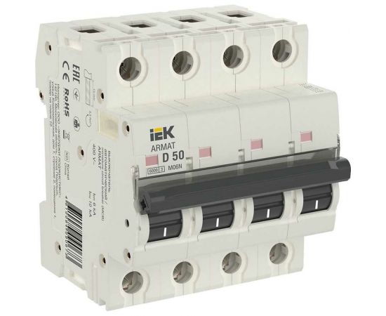 IEK ARMAT Авт. выкл. M06N 4P D 50А AR-M06N-4-D050 