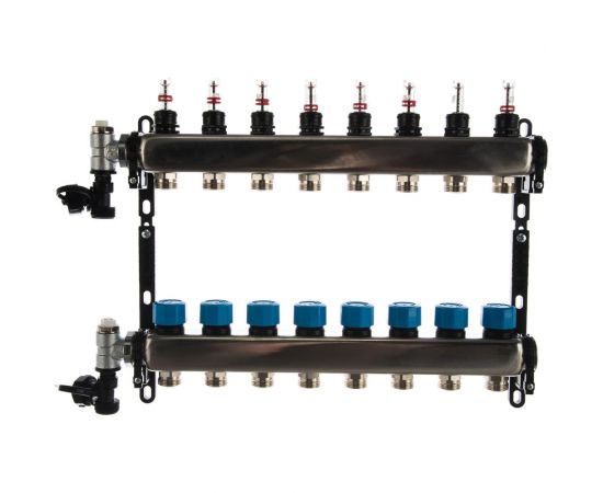 FV-PLAST Коллекторная группа нерж.сталь 1 х3 4 8 вых. с расх., воздухоотвод. AA906001008 