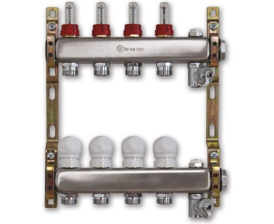 TE-SA Коллектор в сборе 1 9 выходов под евроконус с расходомерами 220ATT2-06-09D 