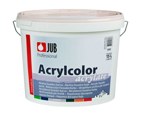 JUB КРАСКА В/Д ФАСАДНАЯ ACRYLCOLOR АКРИЛОВАЯ БАЗА A 1001 15 Л 1/24 48312 