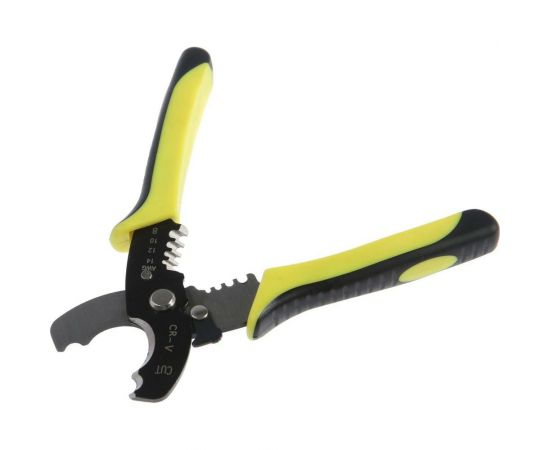 Кабелерез TUNDRA сталь 65Mn, до 10 мм, снятие изоляции 1.5 - 6 мм2, 2К рукоятки, 180 мм 5350920 