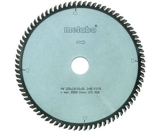 Metabo Пильный диск 220x2,6/1,6x30,Z=80FZ/TZ5neg,UK333/SE 628084000 