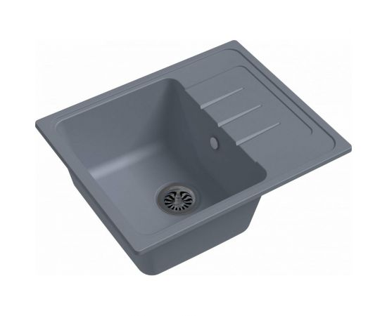 EWIGSTEIN Мойка кварц Elegant 45F 1-чаша + крыло 580*480мм серый металлик E- 45F сер мет 