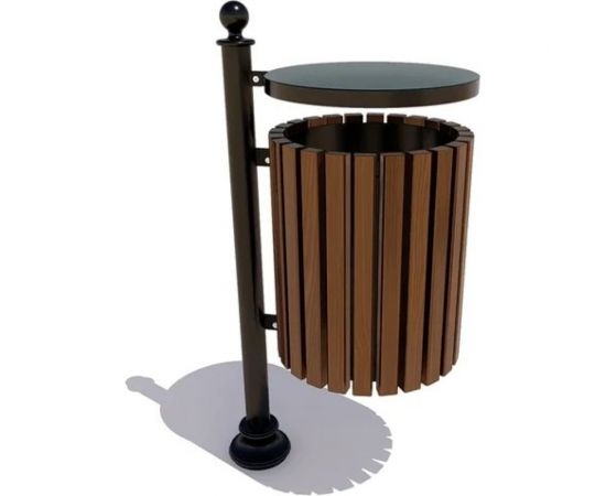 7 скамеек Мусорная урна «Арчи»,66001, сосна, палисандр 66001/АРЧИ/9005/С_ПАЛ 