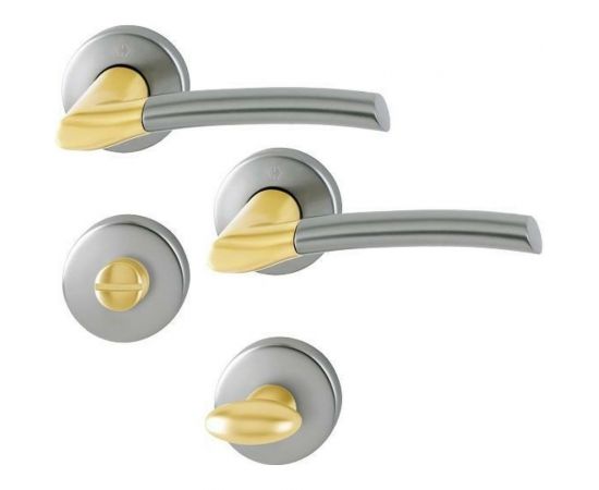 HOPPE Гарнитур M1602/19KV/19KVSBergen WC F72/F9 матовая латунь/алюм. под нержавеющую сталь, SST 65254 